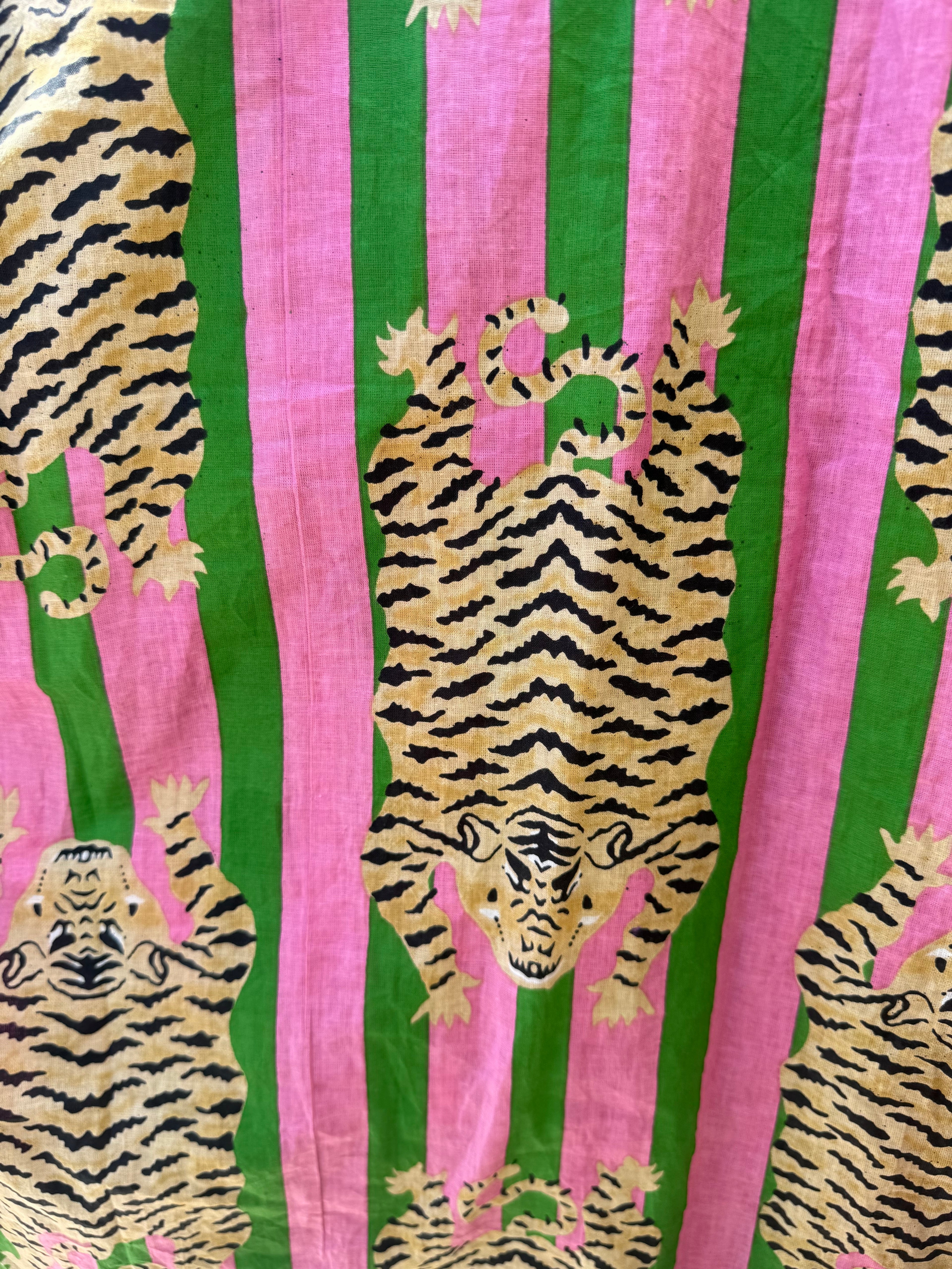 Pyjamas - Pink Green Stripe Tiger Print