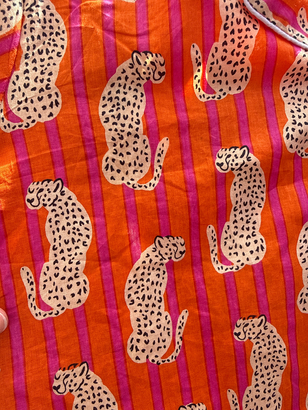 Pyjamas - Pink Orange Stripe Cheetah Print