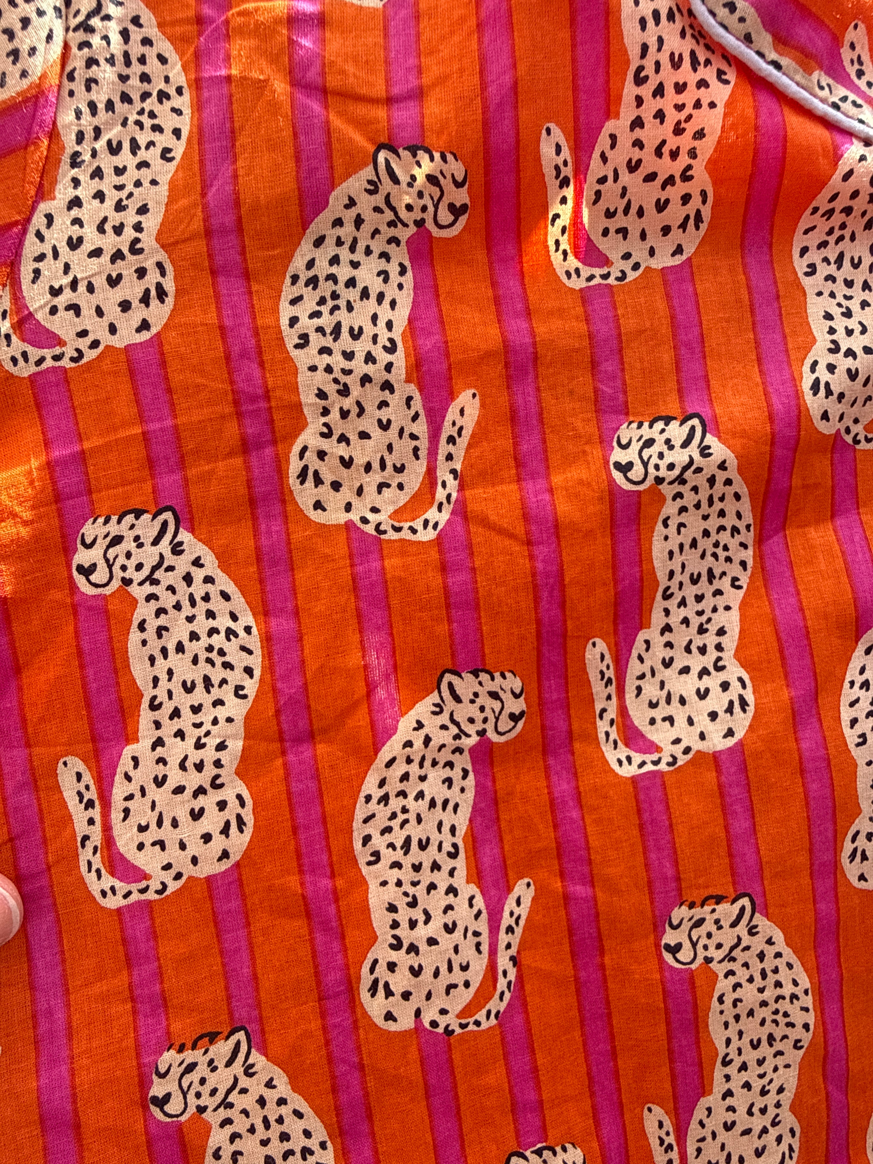 Pyjamas - Pink Orange Stripe Cheetah Print