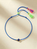 Bracelet - 020 Neon Blue Rope & Tassels