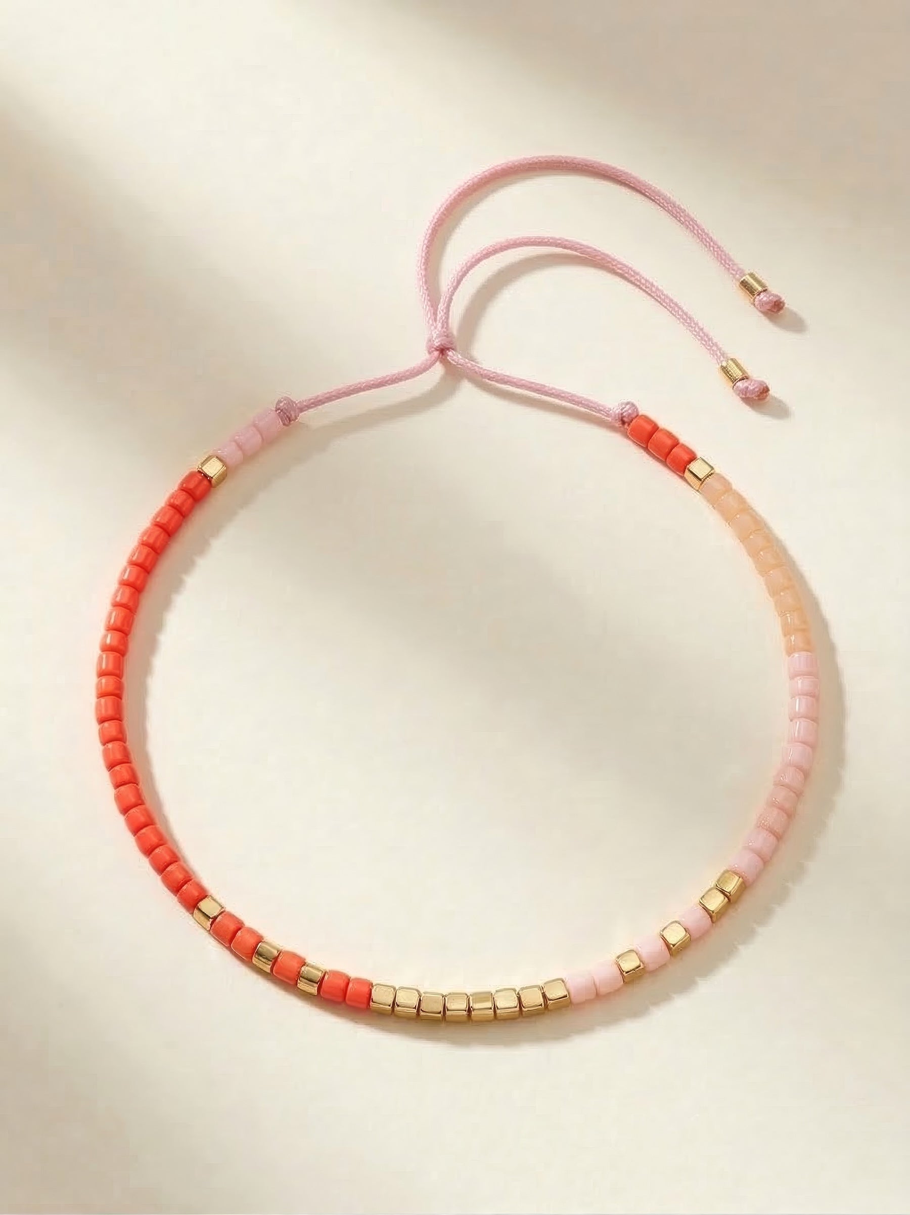 Bracelet - 014 Red and Pink Miyuki beads