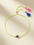 Bracelet - 022 Neon Yellow Rope & Tassels