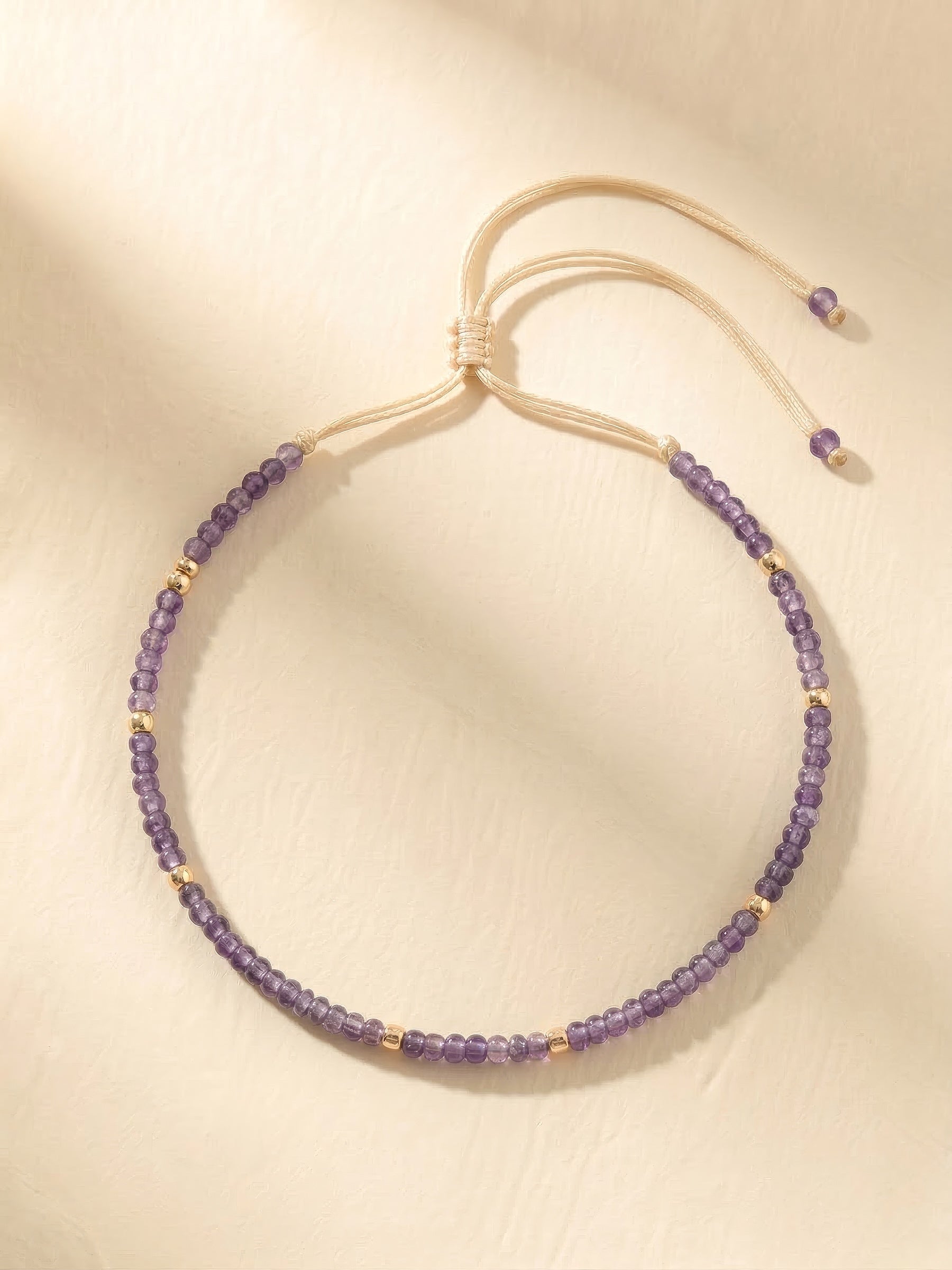 Bracelet -013  Purple & Gold Semi Precious Stones