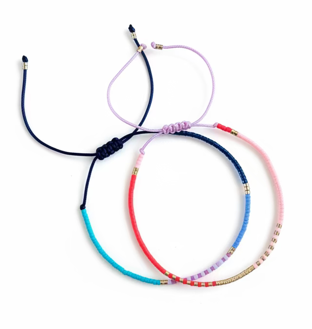 Bracelet - Blue and Pink Miyuki beads