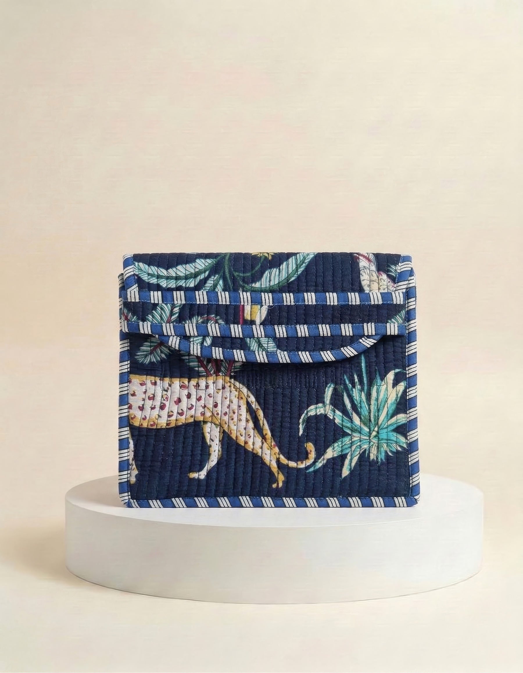 Clutch Bag - Navy Blue Tropical