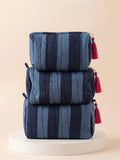 Cosmetic Bags - Blue Wide Stripe - Set of 3