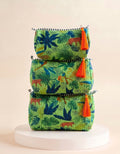Cosmetic Bags - Green Jungle Print - Set of 3