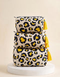Cosmetic Bags - Yellow Leopard Print - Set of 3