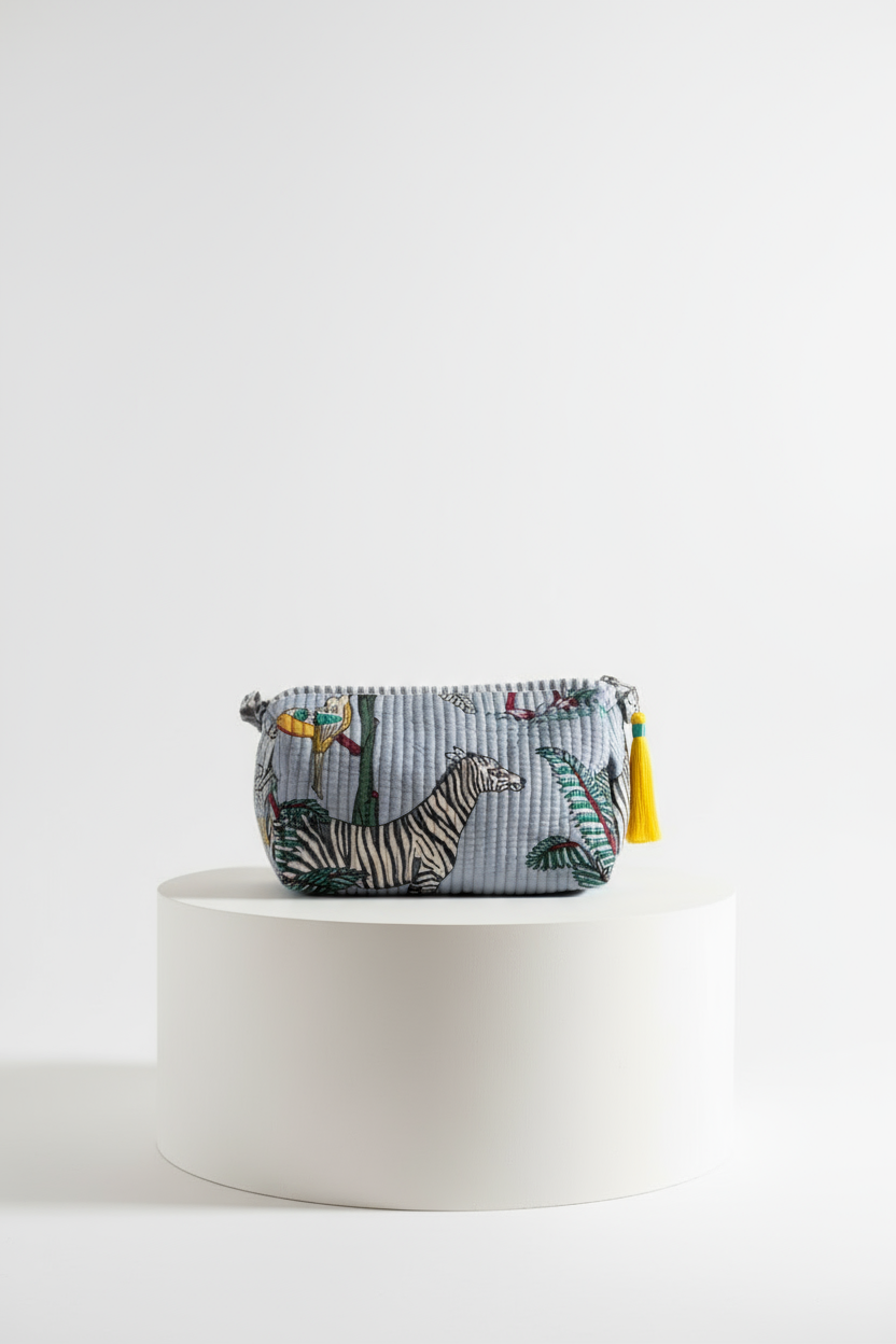 Cosmetic Bags - Powder Blue Tropical - Set of 3