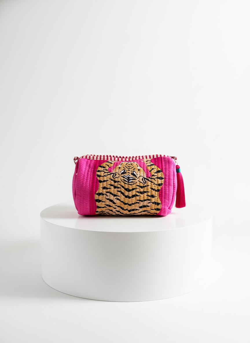 Cosmetic Bags - Pink Tiger Stripes - Set of 3