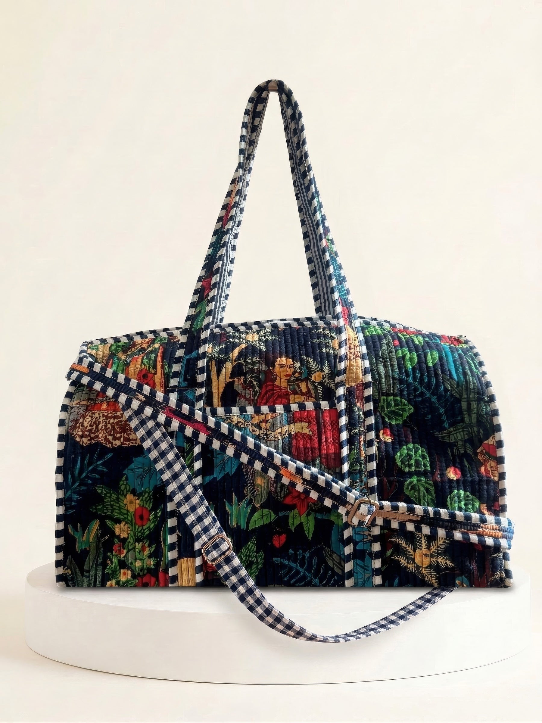 Gym Bag - Navy Frida Kahlo