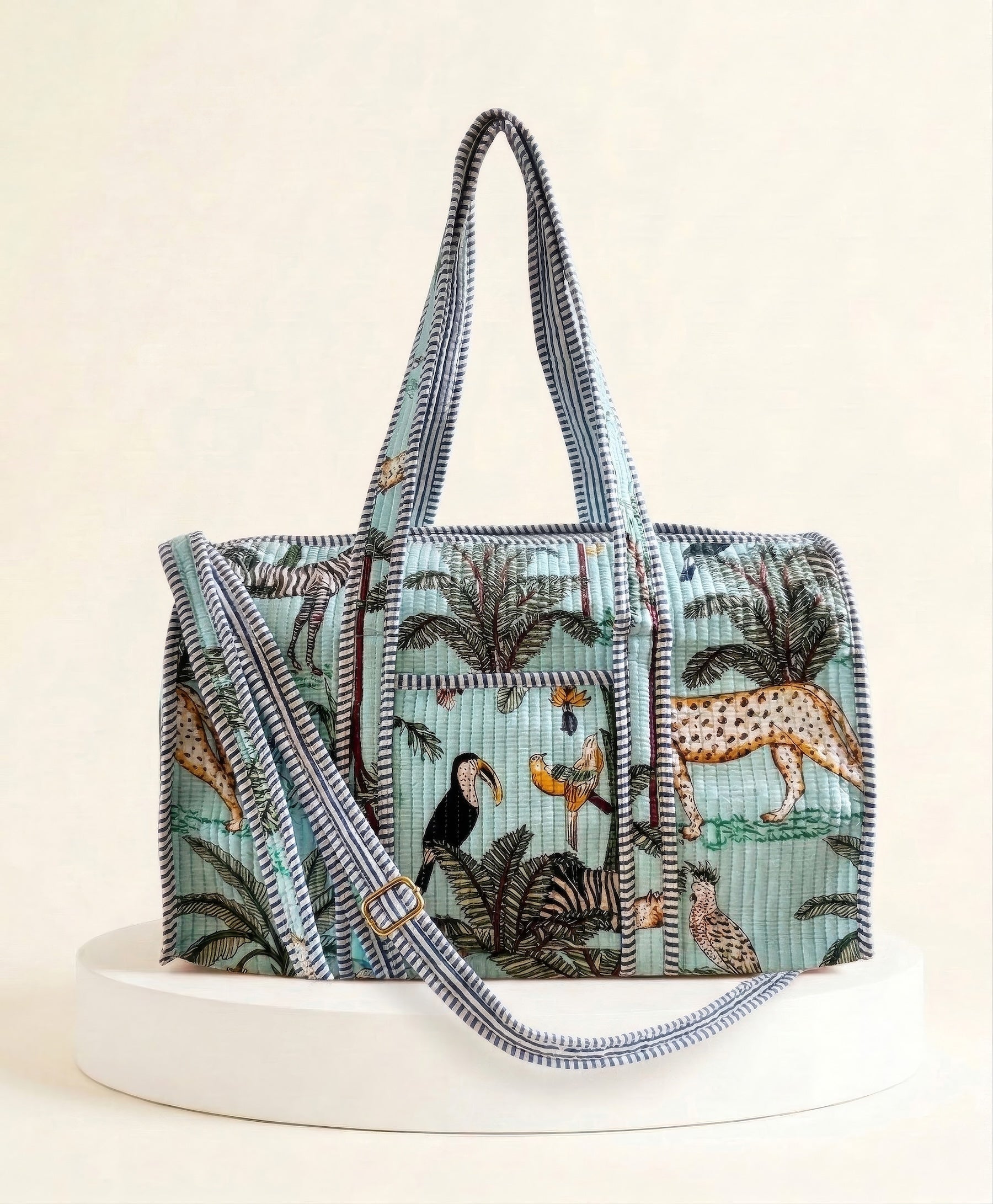 Gym Bag - Bright Blue Tropical
