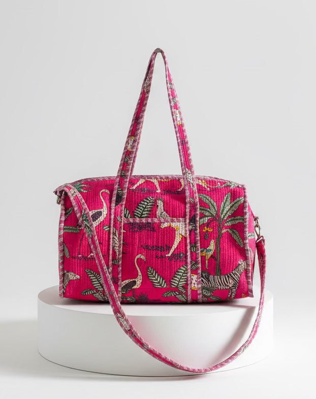Gym Bag - Hot Pink Tropical