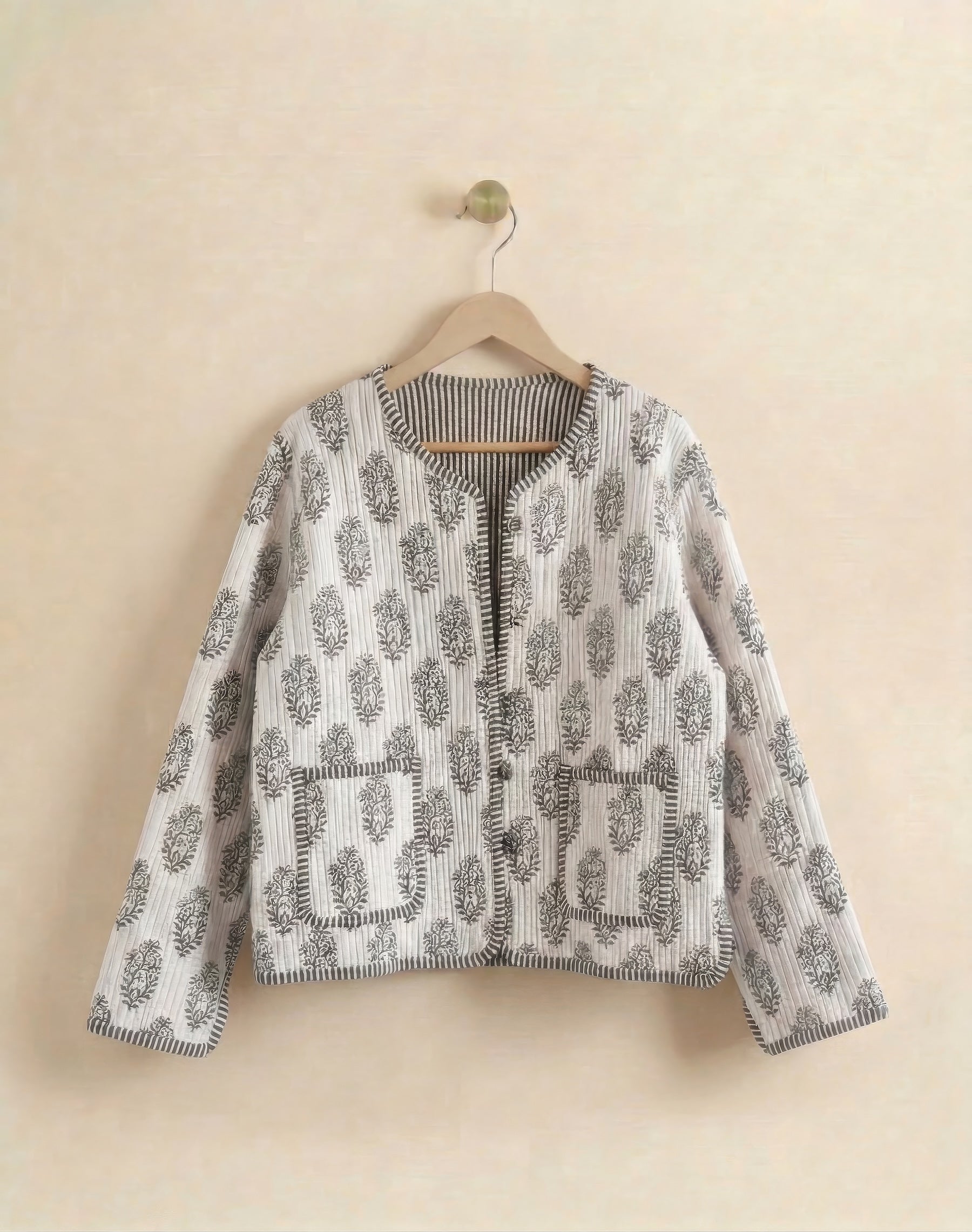 Jacket - White & Black Floral