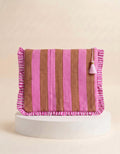 Laptop Pouch - Pink & Tan Stripe