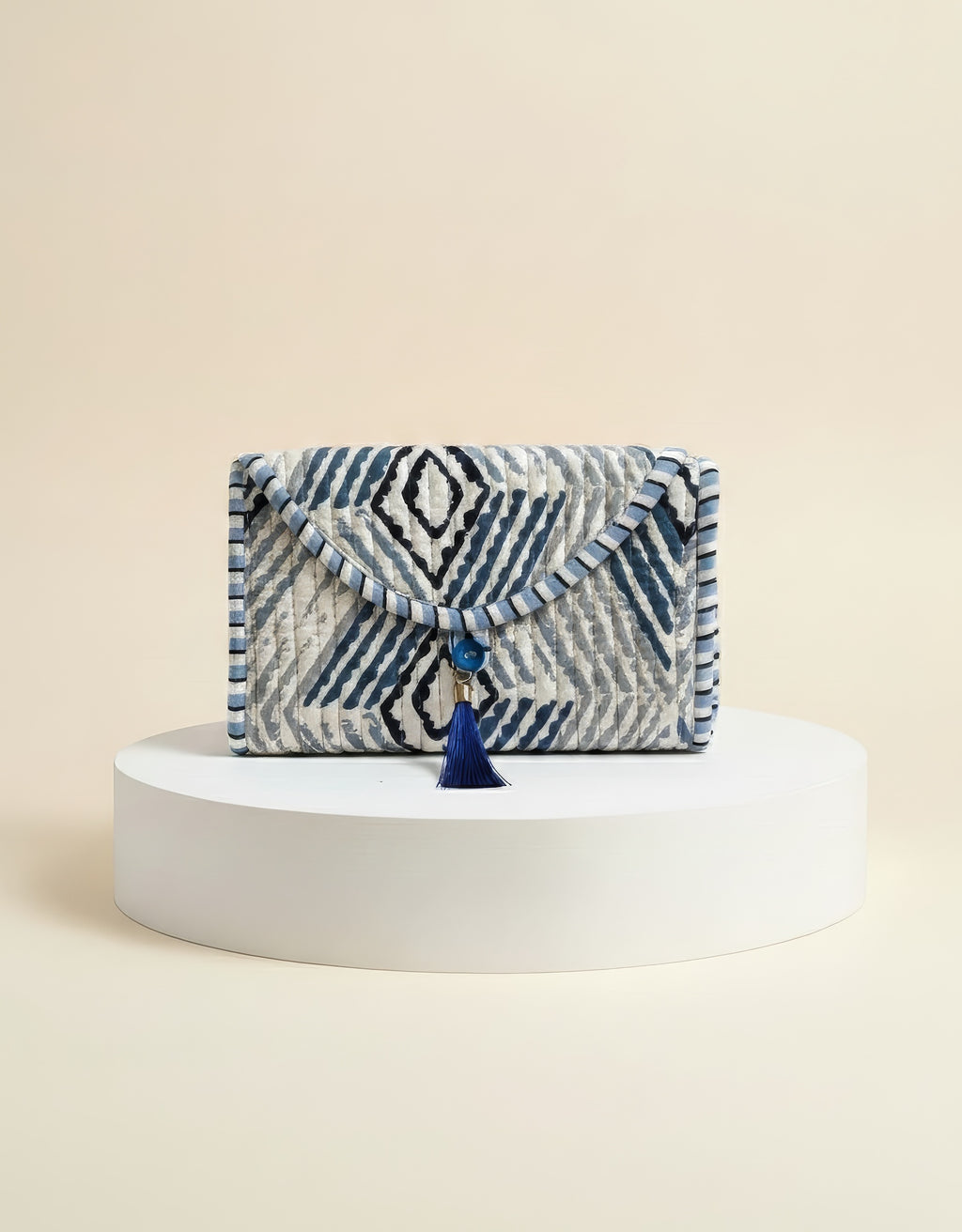 Mini Purse - Blue Diamond Print