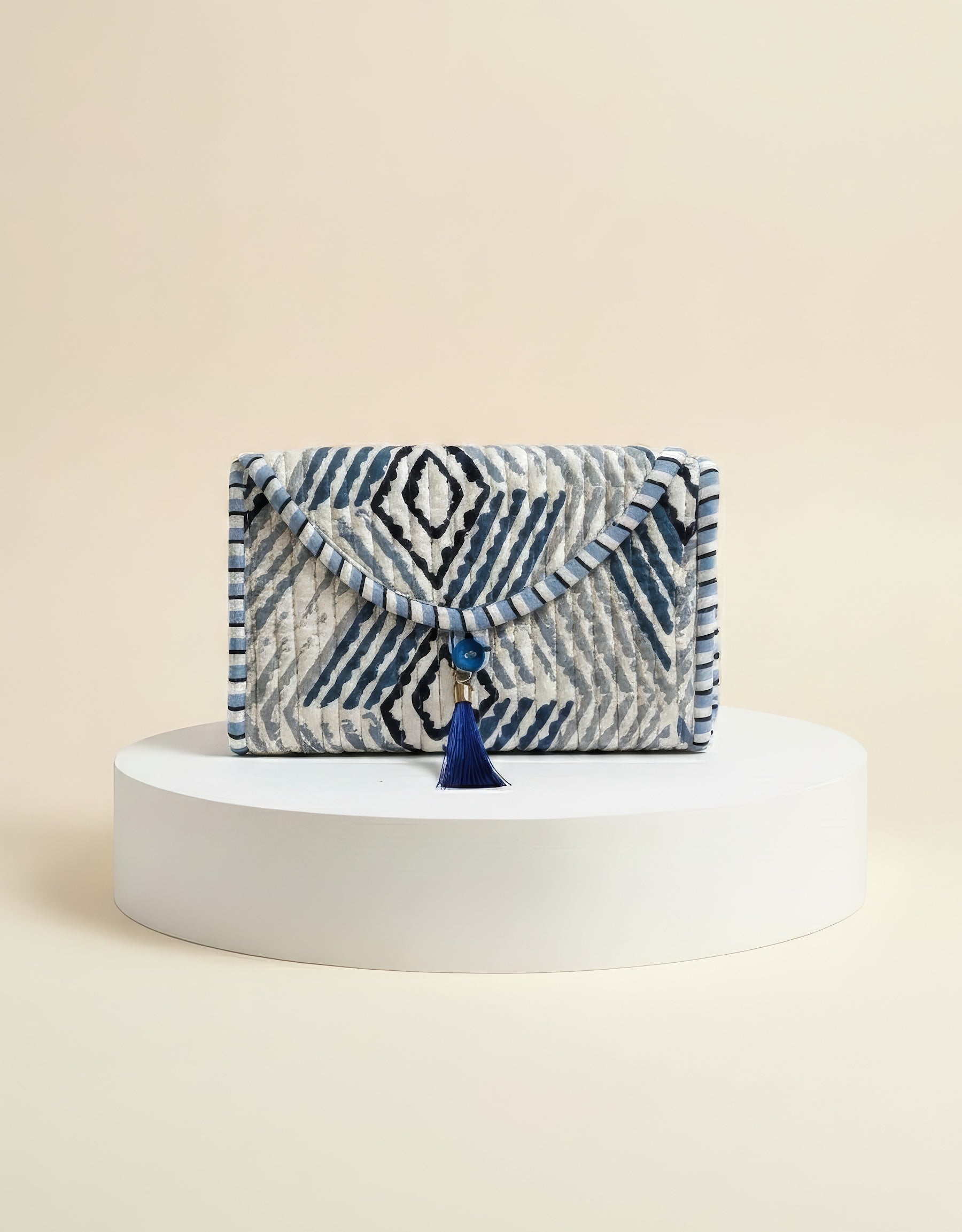 Mini Purse - Blue Diamond Print