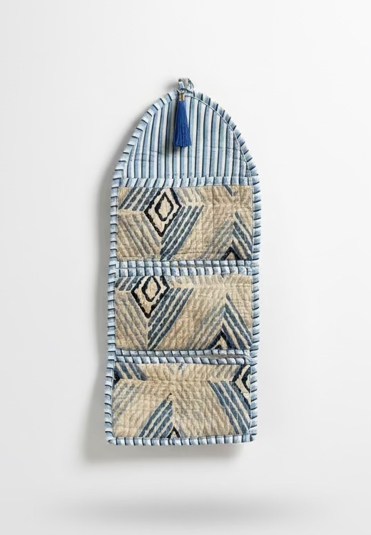 Mini Purse - Blue Diamond Print