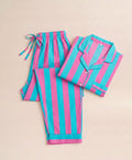 Pyjamas - Blue & Pink Stripe Long