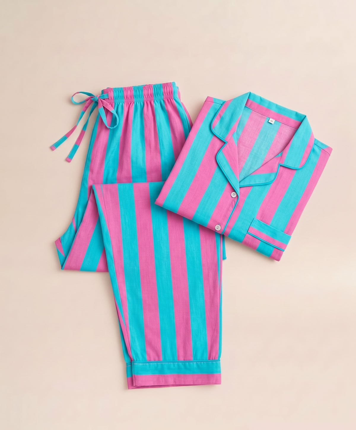 Pyjamas - Blue & Pink Stripe Long