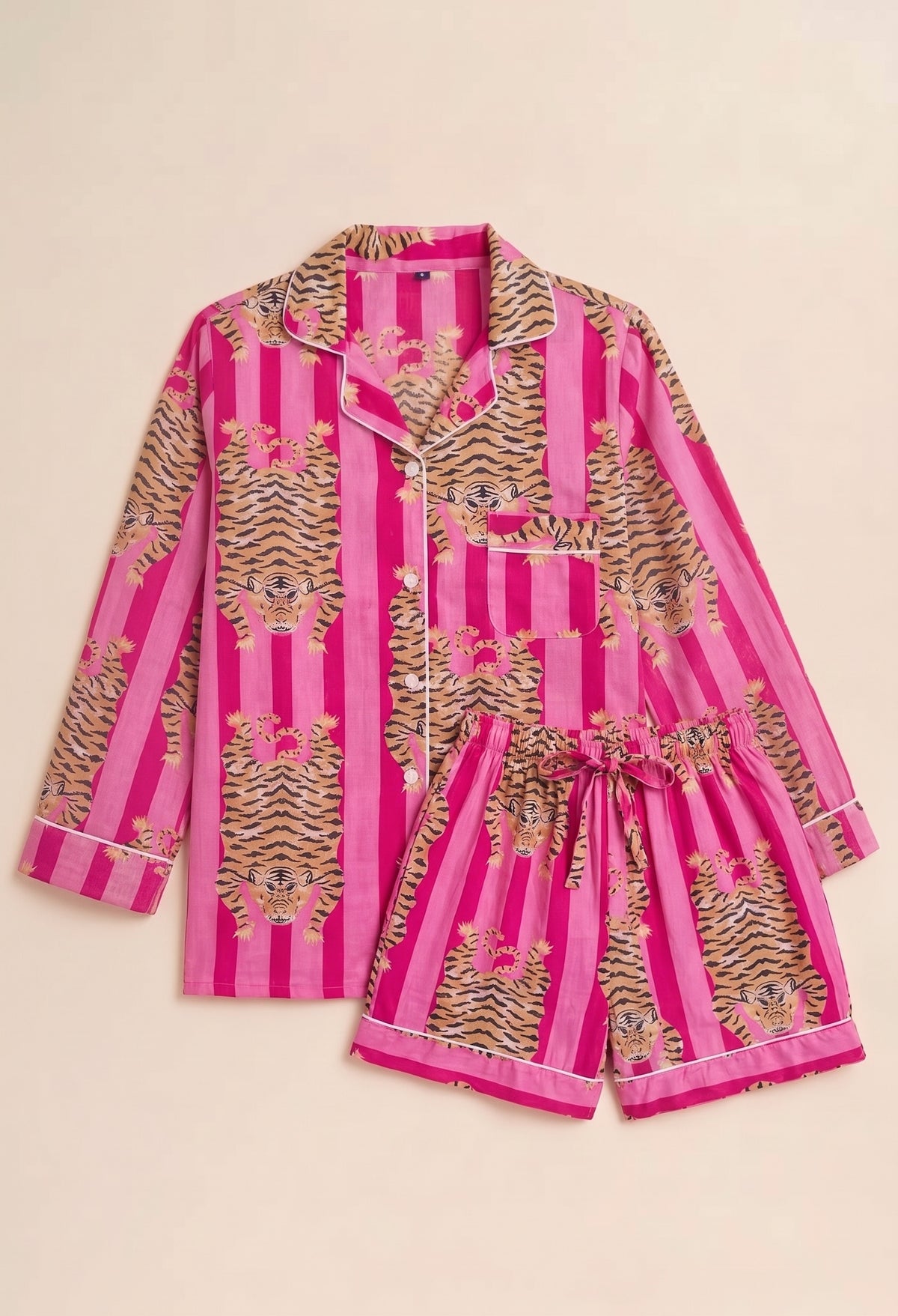 Pyjamas - Pink Tiger Stripe Short