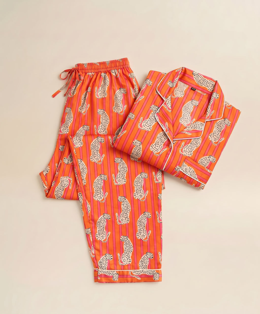 Pyjamas - Pink Orange Stripe Cheetah Print