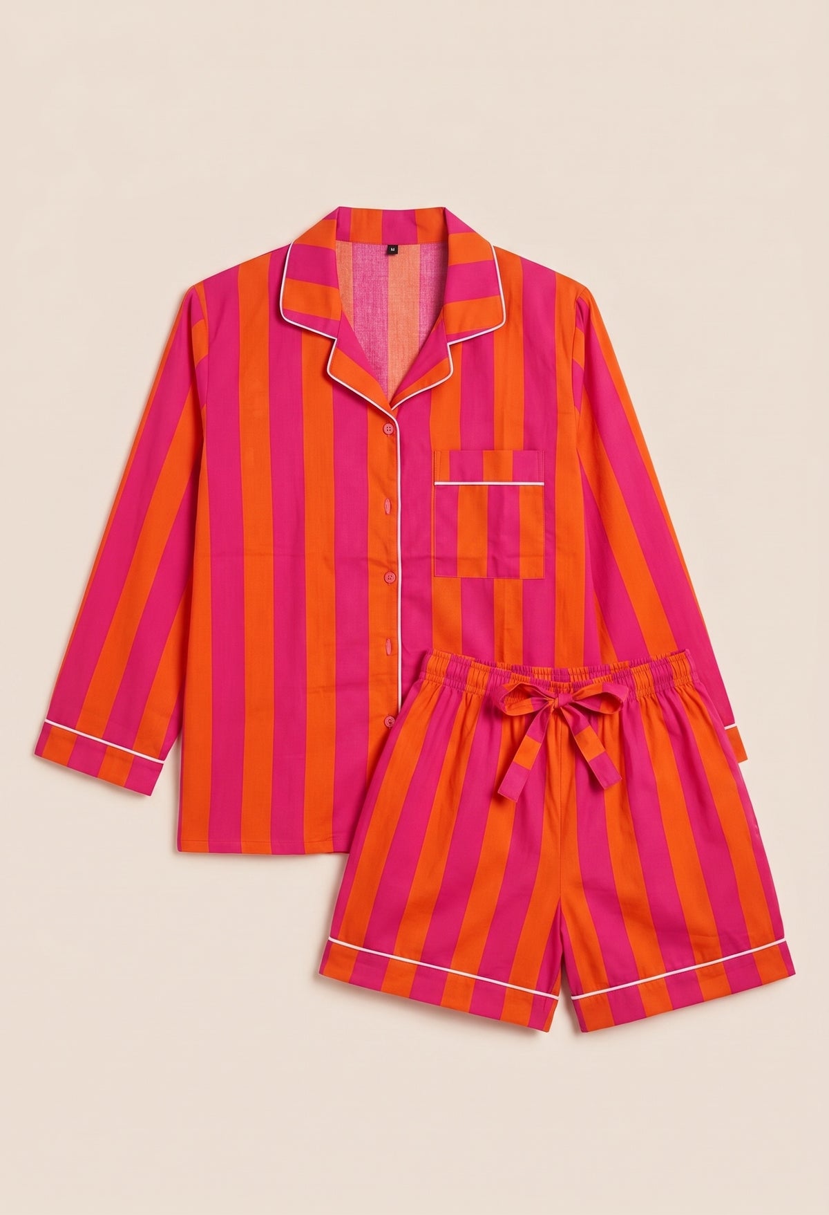 Pyjamas - Pink & Orange Stripe Short
