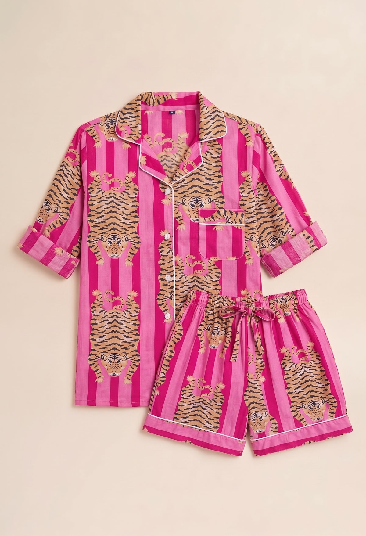 Pyjamas - Pink Stripe Tiger Short