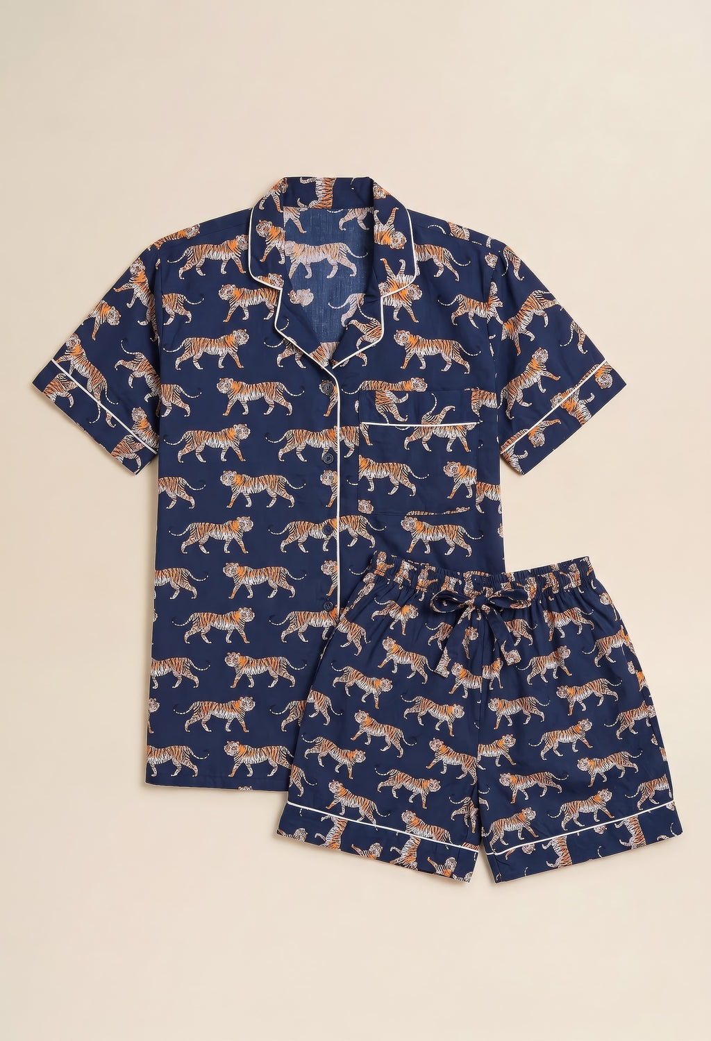 Pyjamas -  Blue Tiger Print Short