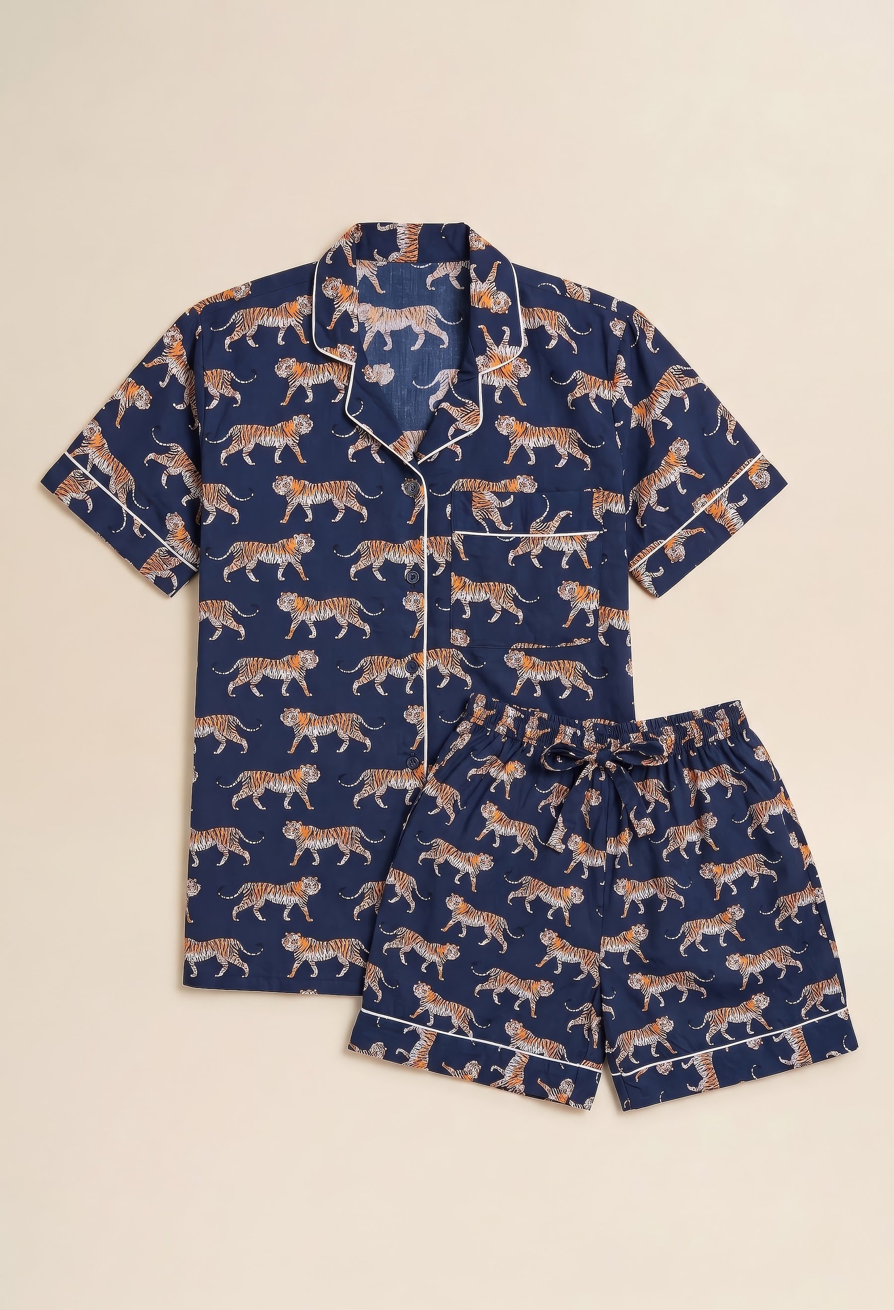 Pyjamas -  Blue Tiger Print Short