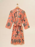 Robe - Coral Tropical Print