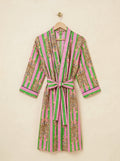Robe - Pink & Green Stripe Tiger Print