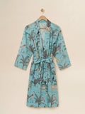 Robe - Light Blue Tropical Print
