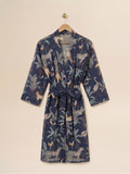 Robe - Navy Tropical Print