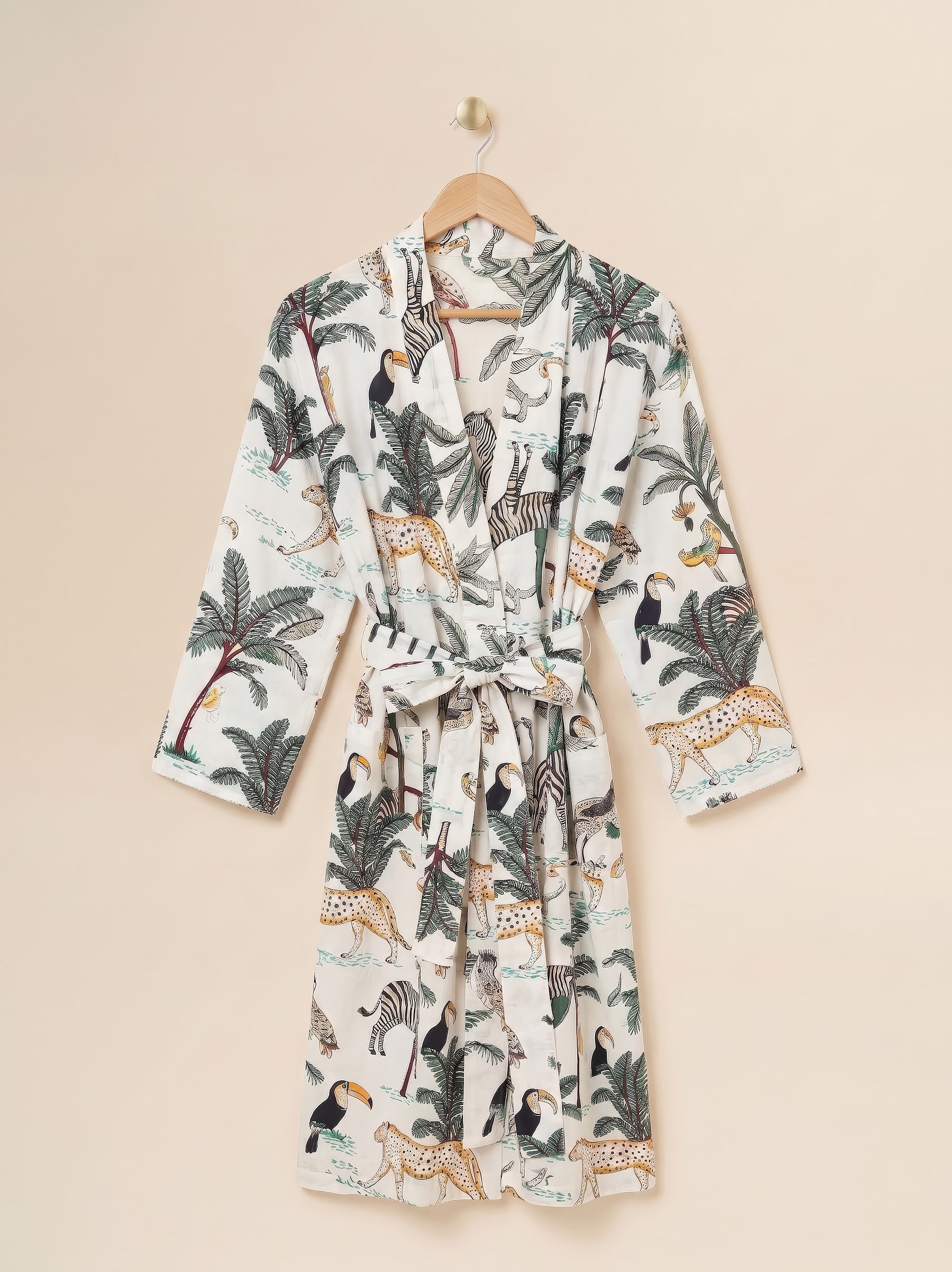 Robe - White Tropical Print