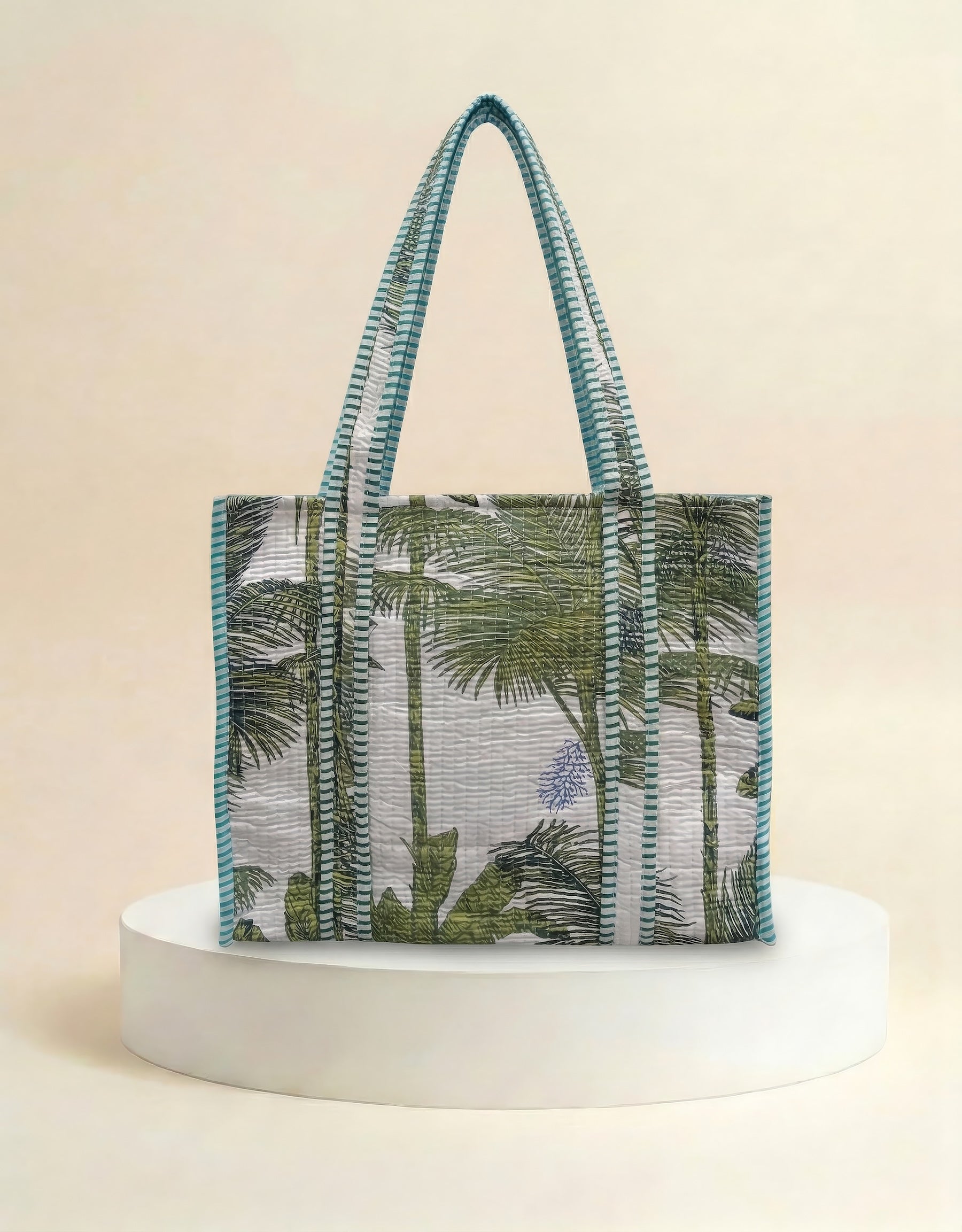 Small Tote - Green Palm