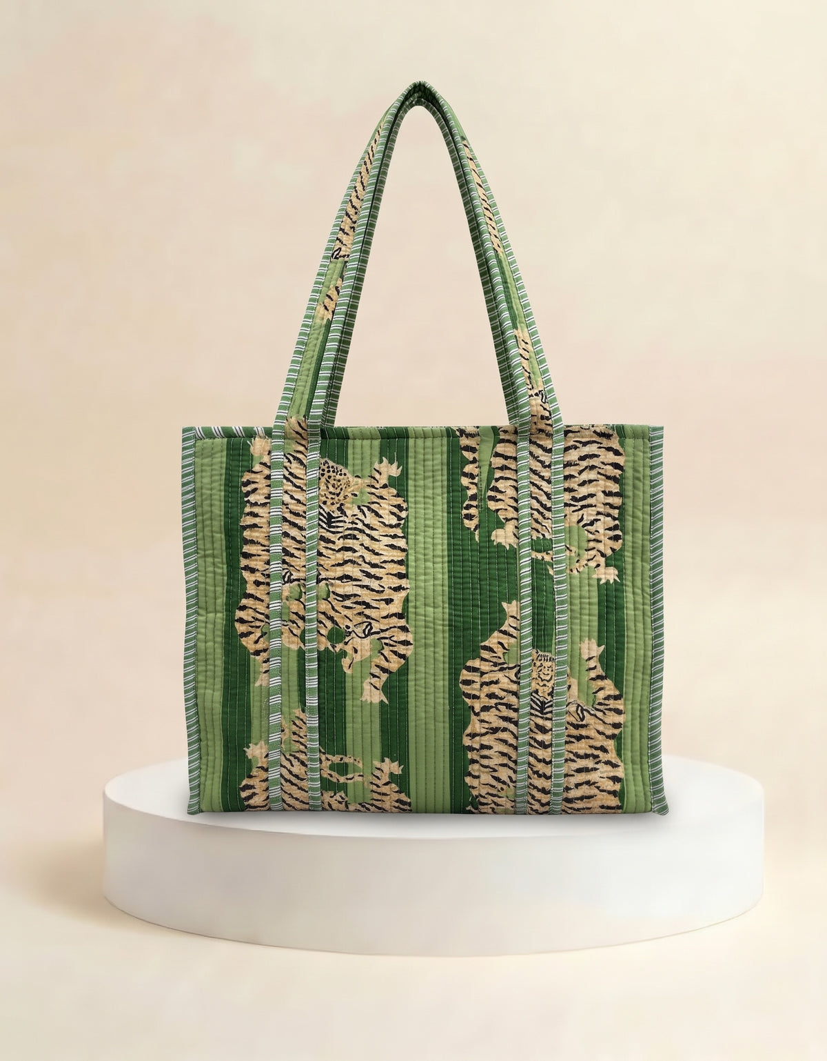 Small Tote - Green Tiger Stripe