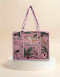 Small Tote - Light Pink Tropical