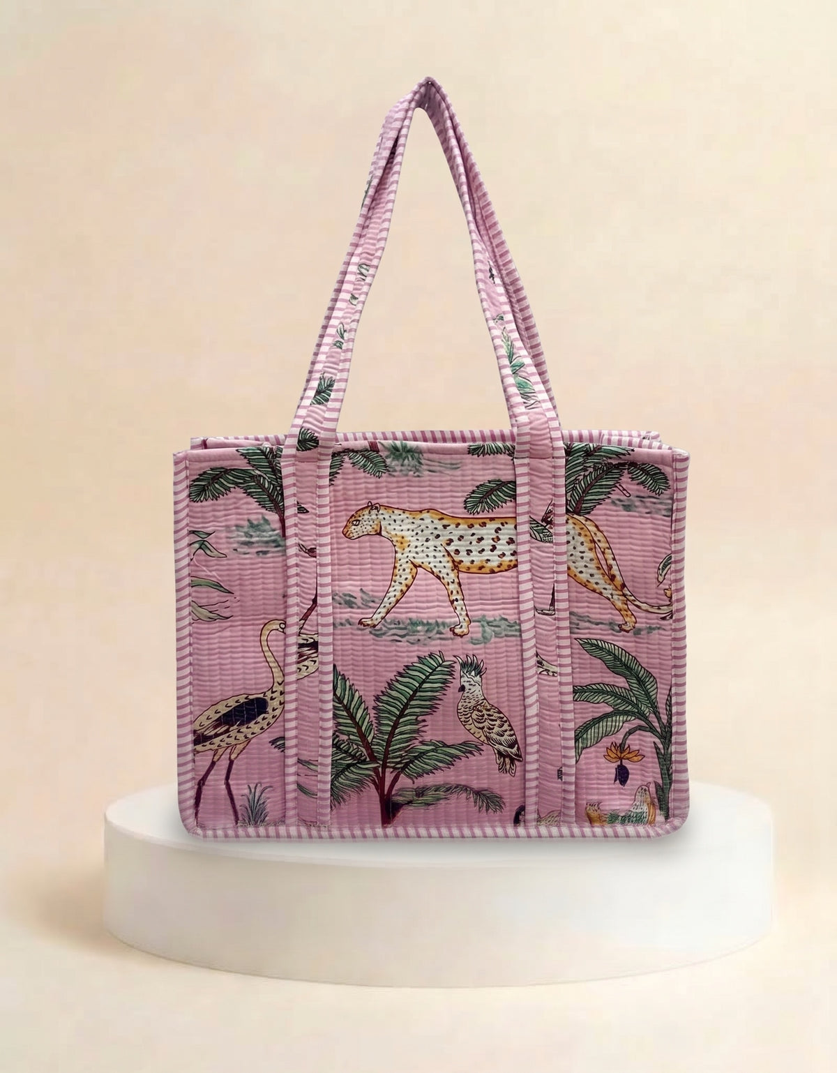 Small Tote - Light Pink Tropical