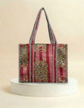 Small Tote - Burgundy Tiger Stripe