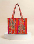 Small Tote - Orange & Pink Tiger Stripe