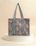 Small Zip Tote - Sage Green Tiger