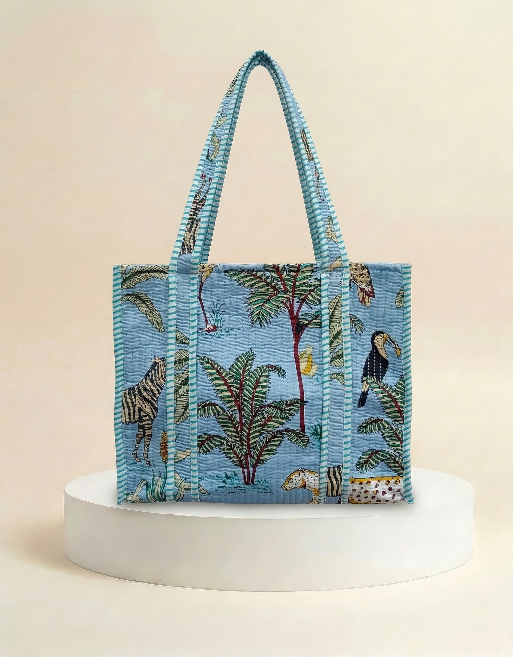 Small Tote - Turquoise Tropical