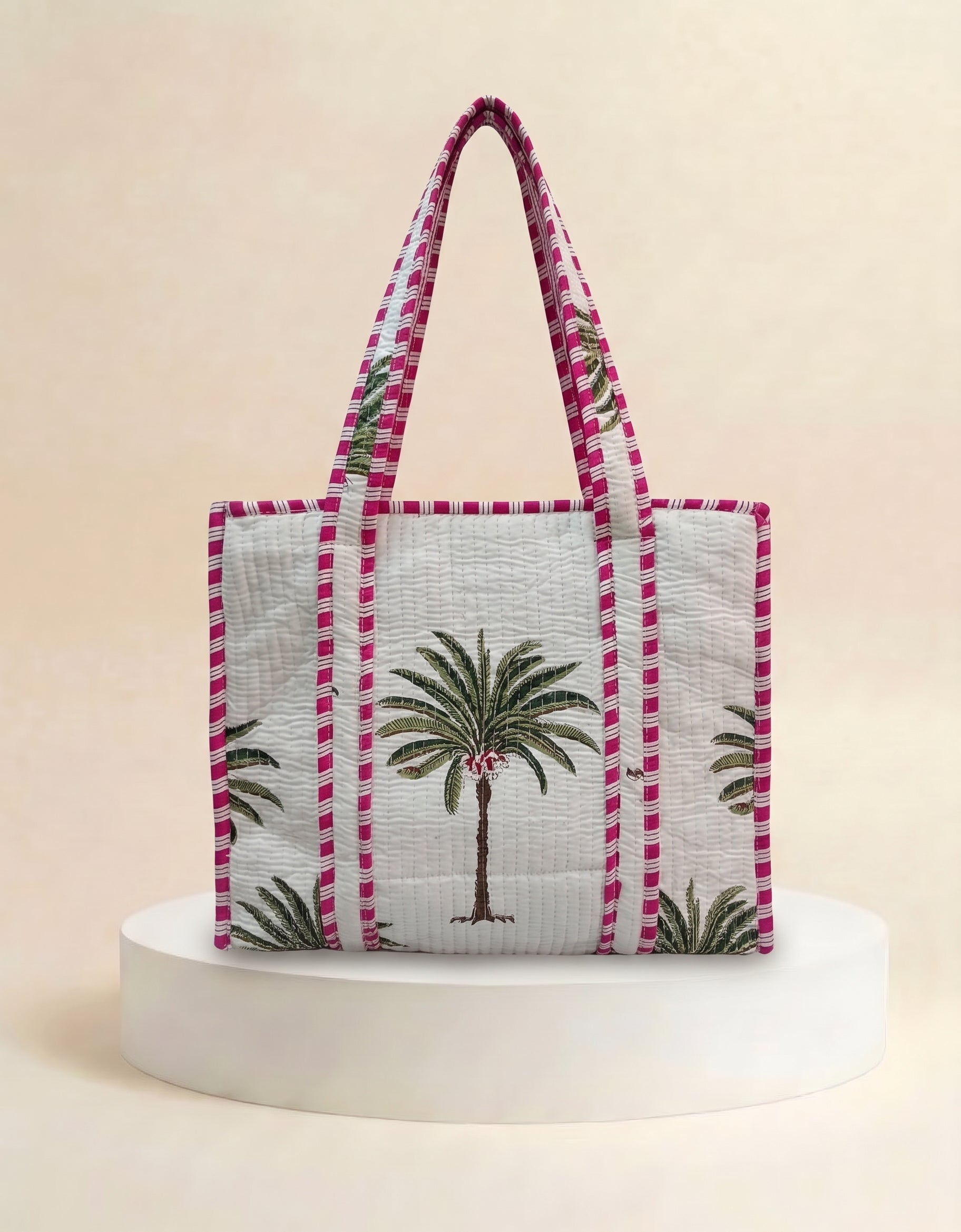 Small Tote - Pink Palm Tree