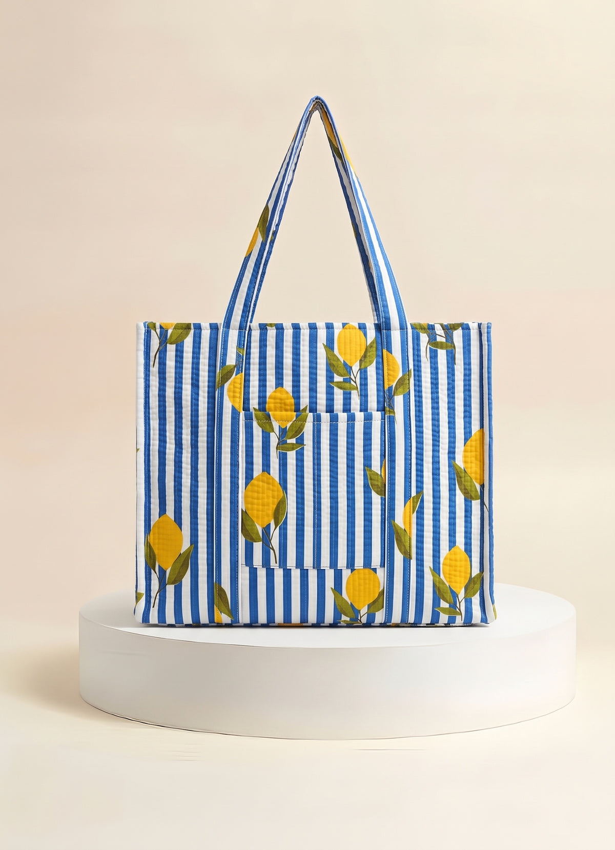 Tote - Blue Lemon Stripe