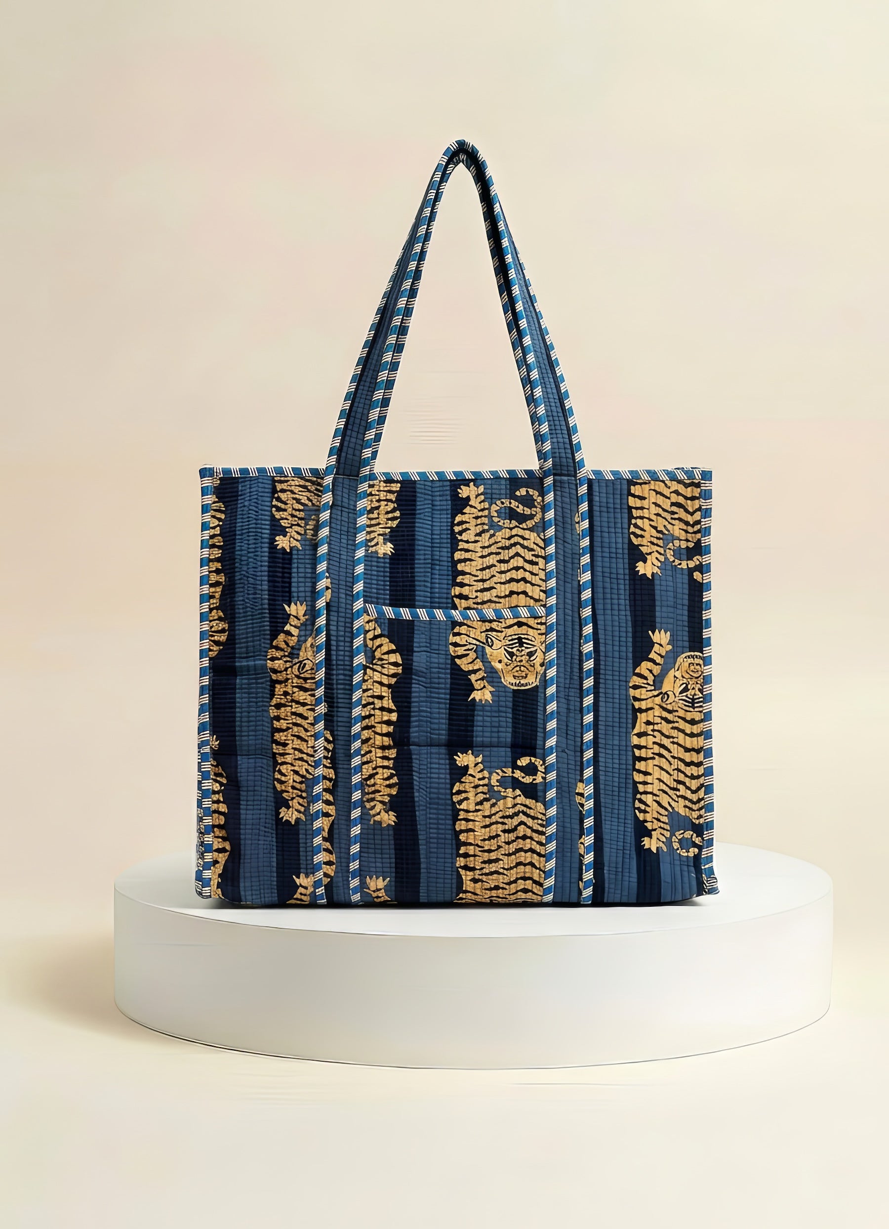 Tote - Blue Tiger Stripe