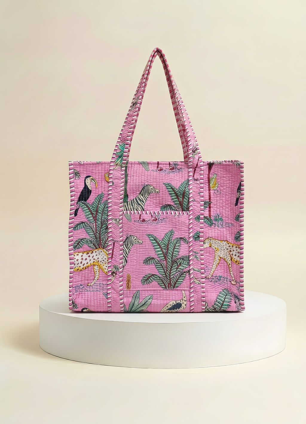 Tote - Bright Pink Tropical
