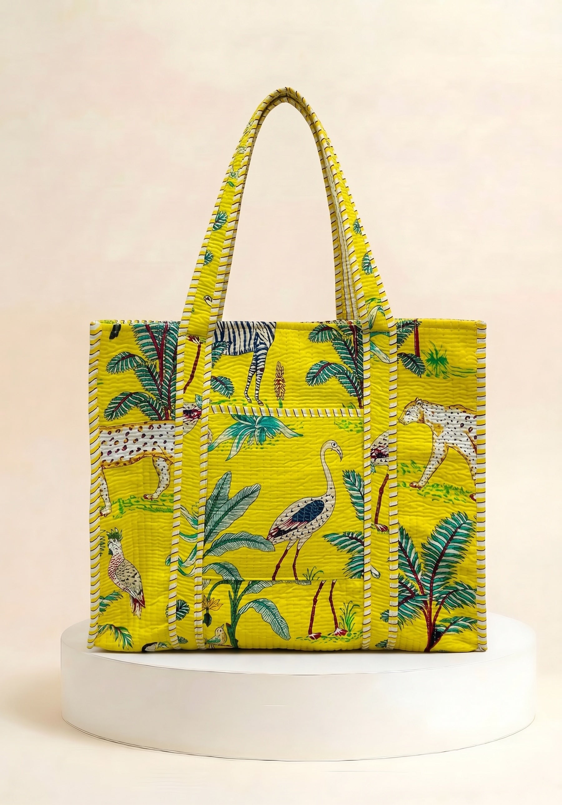 Tote - Bright Yellow Tropical