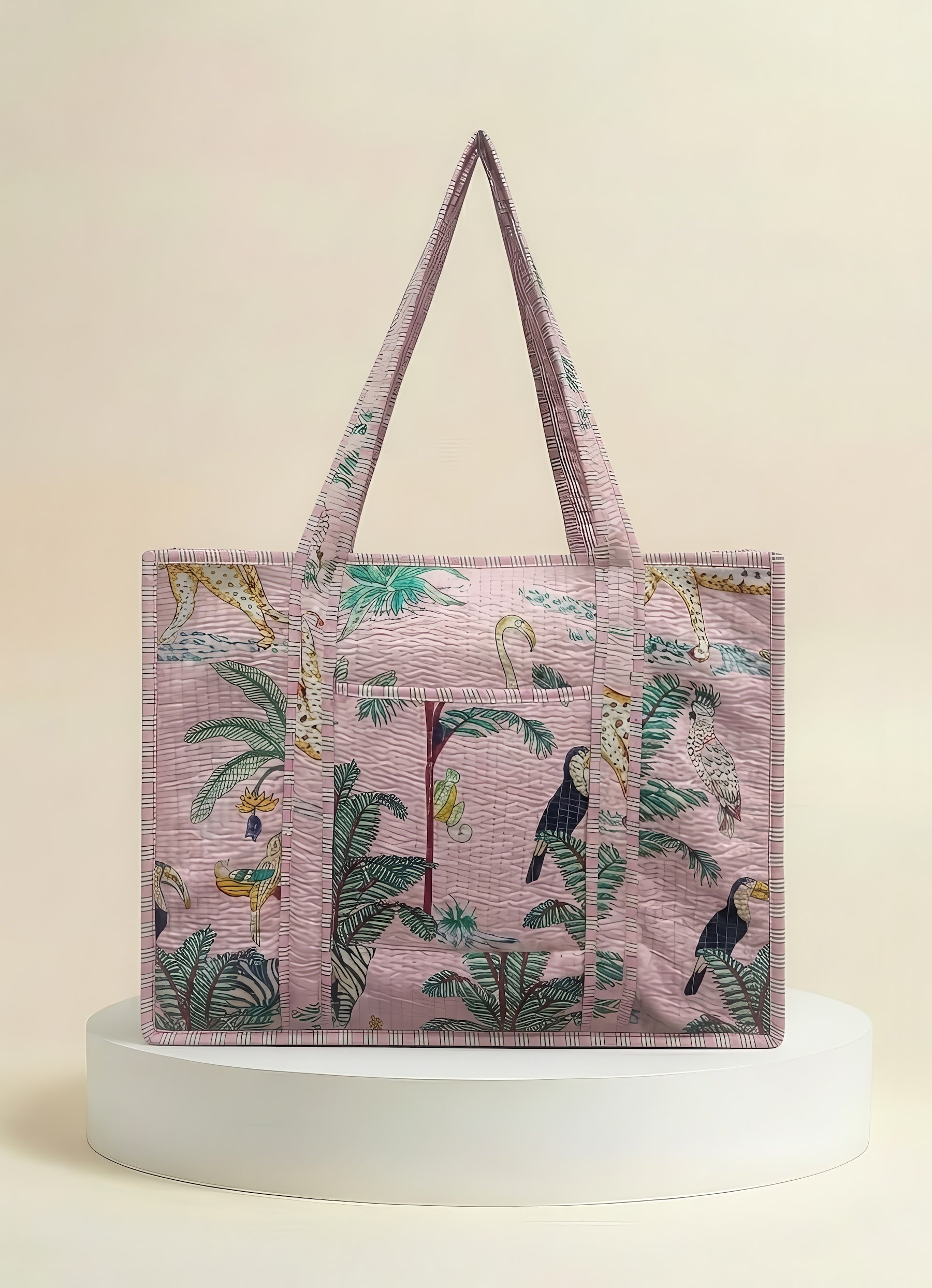 Tote - Light Pink Tropical