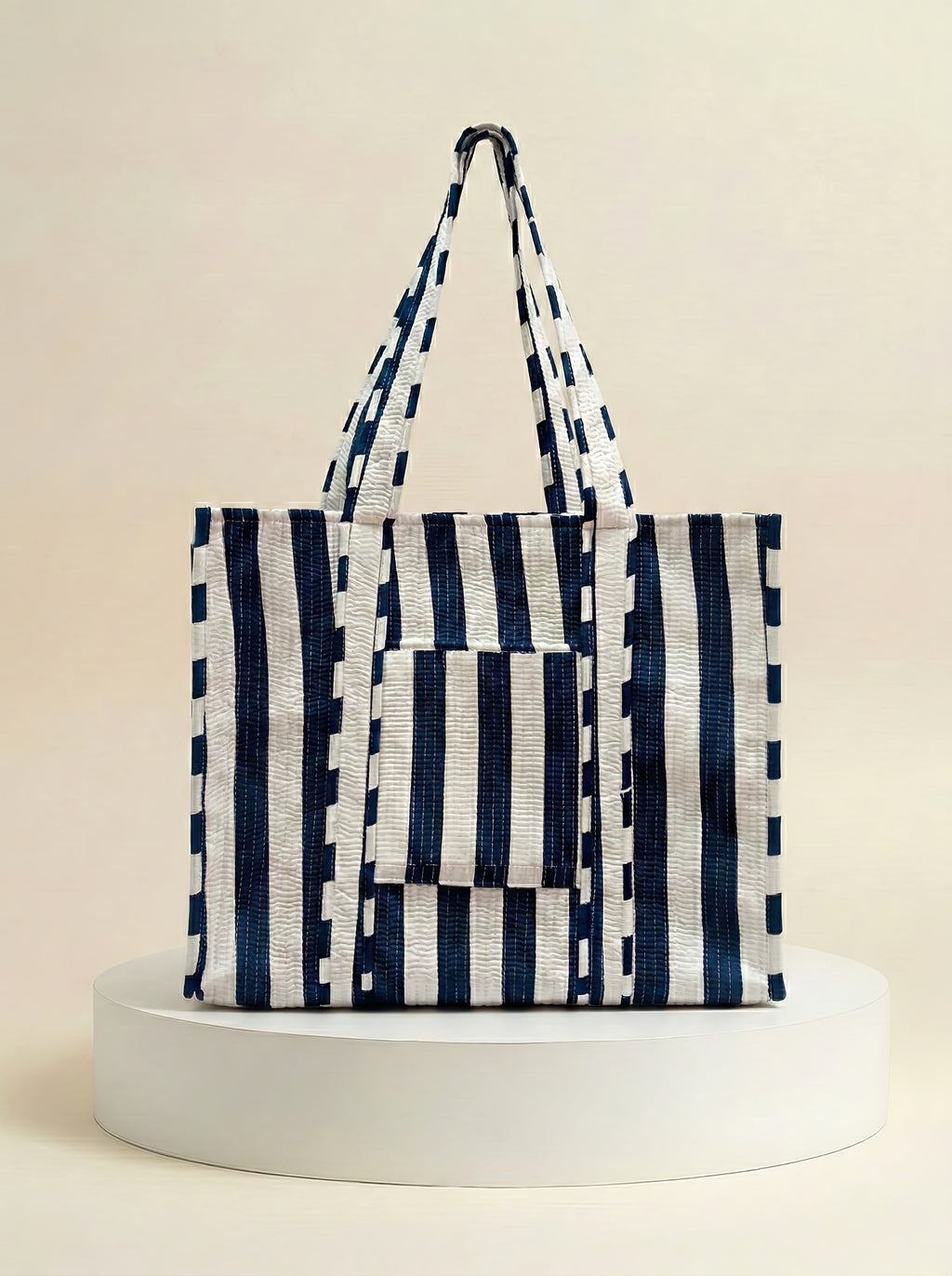 Tote - Navy Stripes